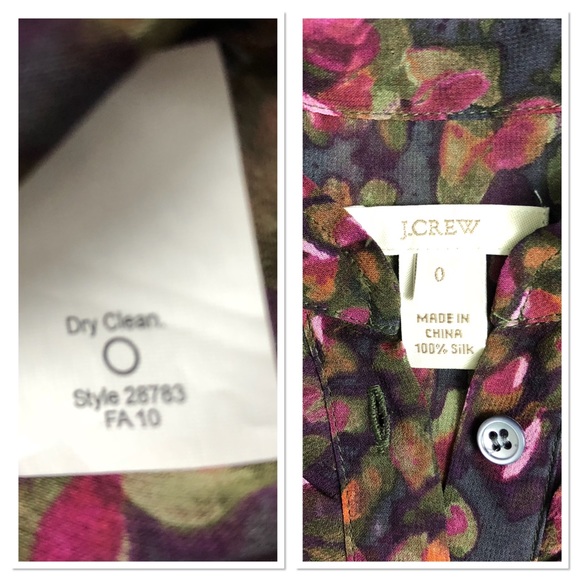 J. Crew Bayberry Flouncette floral Blouse ruffle - Picture 2 of 7